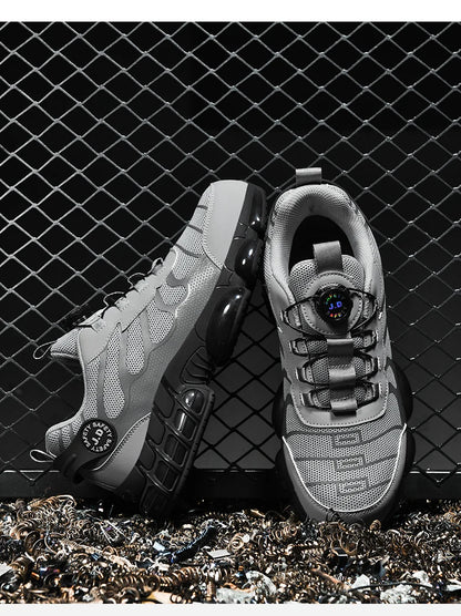 Zapatos de seguridad con puntera de acero LARNMERN para hombre y mujer, anchos, ligeros, cómodos, tipo tenis, de trabajo, coloridos.