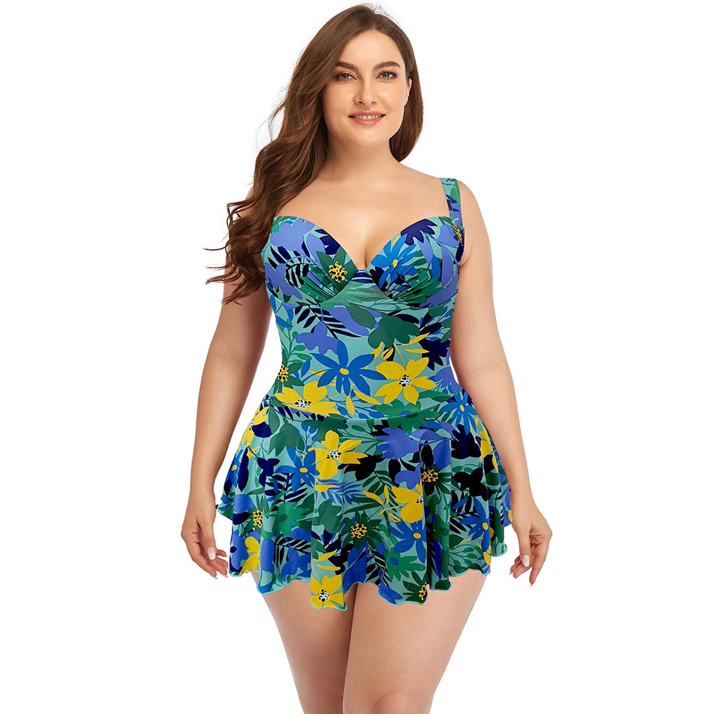 Traje de baño de talla grande para mujer, modelo 2025. Elegante conjunto de bikini para mujer, ideal para nadar. Traje de baño sexy para mujeres con curvas. Traje de baño de una pieza.
