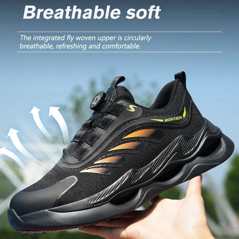 Zapatos de seguridad para hombre, zapatos de trabajo para hombre, zapatos transpirables, antideslizantes, con puntera de acero y antiperforación, zapatos de moda para hombre, zapatos deportivos para hombre.