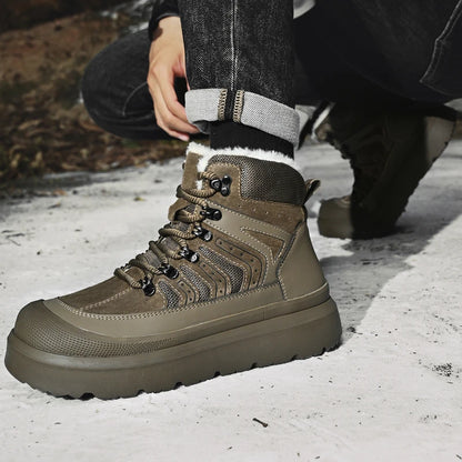 Zapatillas altas de ocio, botines cómodos de moda para hombre, botas para exteriores, zapatos de negocios antideslizantes, nuevas botas de cuero para motocross de hombre