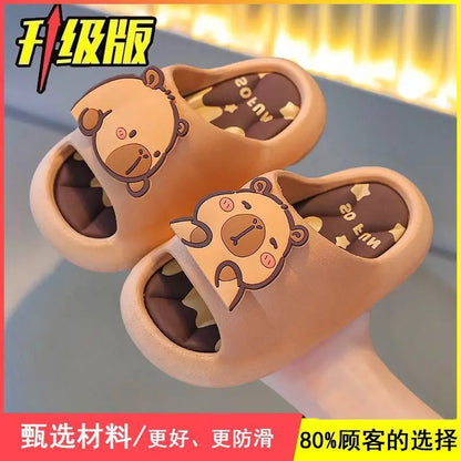 Pantuflas de interior para niños, de verano, antideslizantes, de PVC, para uso doméstico, para el baño, a juego con la familia, para niños y niñas.