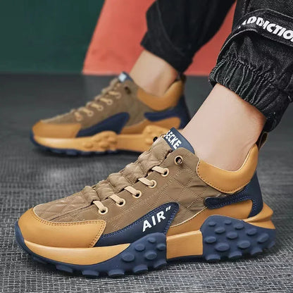 Zapatillas de running cómodas para hombre, zapatillas de deporte de suela gruesa, transpirables, de corte bajo, para primavera y otoño, deportivas informales