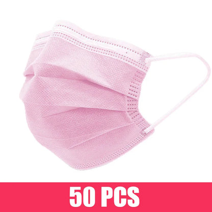 Mascarillas quirúrgicas desechables de 10 a 200 unidades, mascarillas faciales médicas de 3 capas con filtro, antipolvo, transpirables, con elásticos para las orejas, mascarillas bucales para adultos.