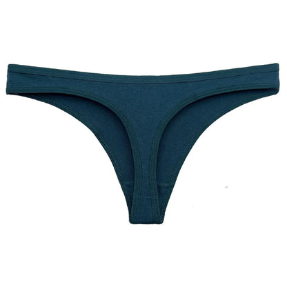 Conjunto de 5 bragas de algodón para mujer, tanga, ropa interior sexy, lencería femenina, bragas íntimas de color liso.