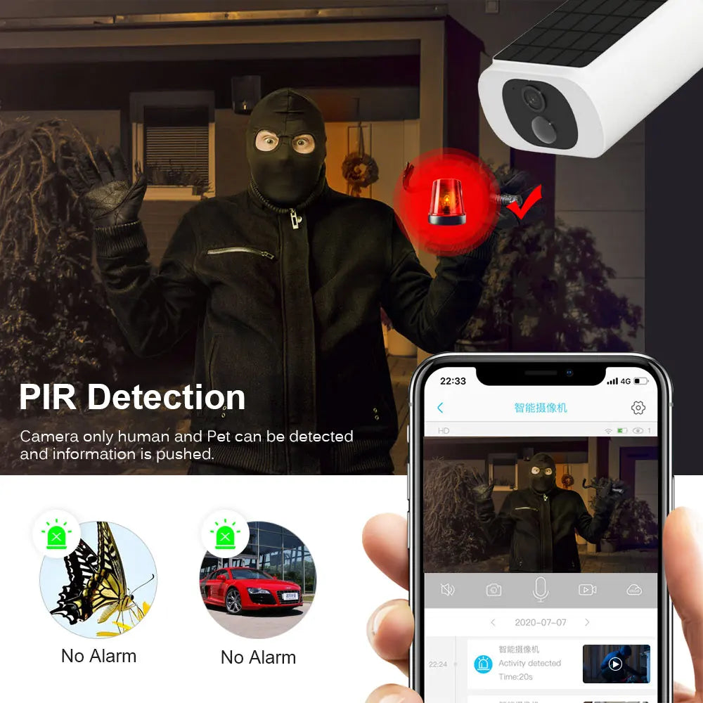 Cámara solar inalámbrica Tuya de 5 MP con wifi, alimentada por batería, para exteriores, 2K, IP66, con sensor PIR, para videovigilancia y seguridad tipo bala.