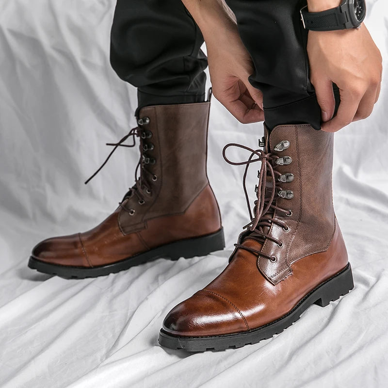 Botas de hombre estilo americano 2024 Marca de moda Botines cómodos para hombre