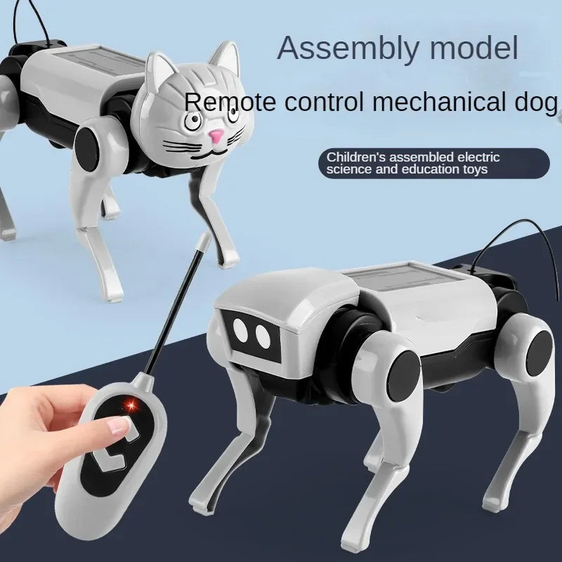 Robot RC con control remoto para niños, juguete mecánico para perros, enseñanza de ciencias, modelo de ensamblaje DIY, juego eléctrico, juguetes para niños, regalo para niños