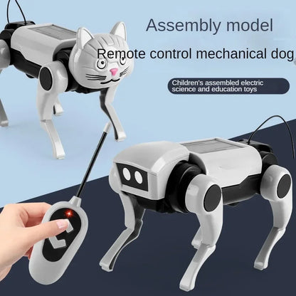 Robot RC con control remoto para niños, juguete mecánico para perros, enseñanza de ciencias, modelo de ensamblaje DIY, juego eléctrico, juguetes para niños, regalo para niños