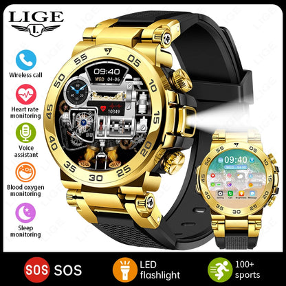 Nuevo reloj inteligente de negocios para hombre, pulsera impermeable de moda, reloj deportivo de lujo con monitor de ritmo cardíaco y sueño, reloj inteligente militar.