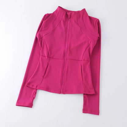 Chaqueta deportiva para mujer, camiseta de yoga, ajustada, de manga larga, para correr, pilates y fitness