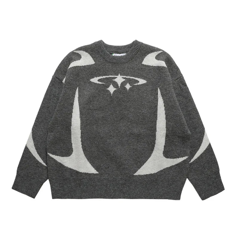 GRAN PROMOCIÓN Suéter retro Y2K en otoño e invierno Suéter con estampado de estrellas Y2K Suéter Harajuku de invierno Ropa estética unisex