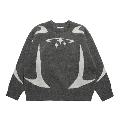GRAN PROMOCIÓN Suéter retro Y2K en otoño e invierno Suéter con estampado de estrellas Y2K Suéter Harajuku de invierno Ropa estética unisex
