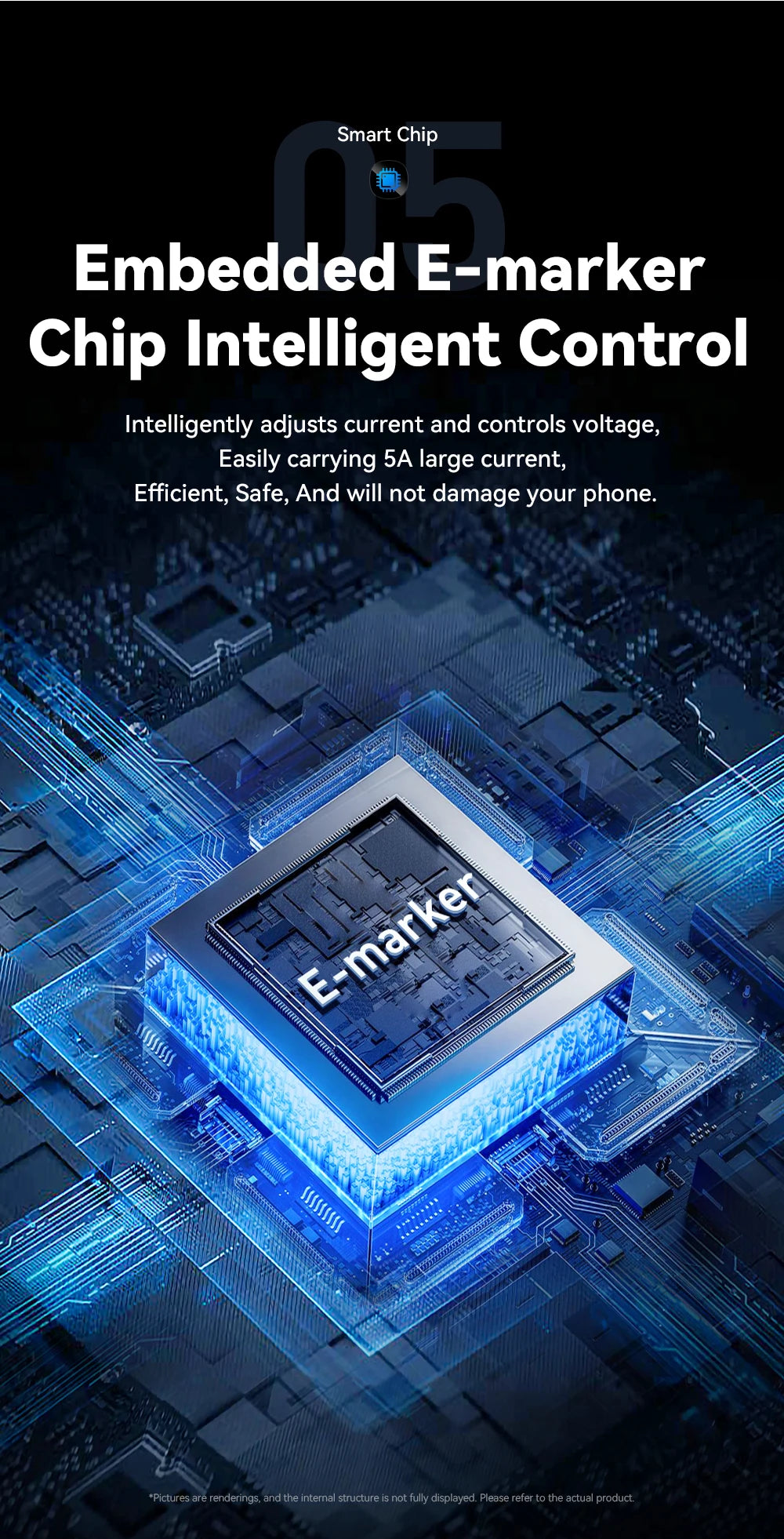 Cable de carga rápida USB-C a C Essager PD de 100 W con succión magnética y antienrollamiento para iPhone 15, portátil y Samsung.