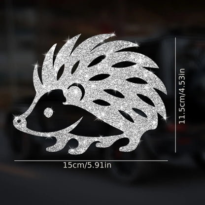 1 pieza de linda pegatina decorativa para coche de erizo con purpurina brillante, vinilo autoadhesivo para decoración de coche adecuada para coches, camiones