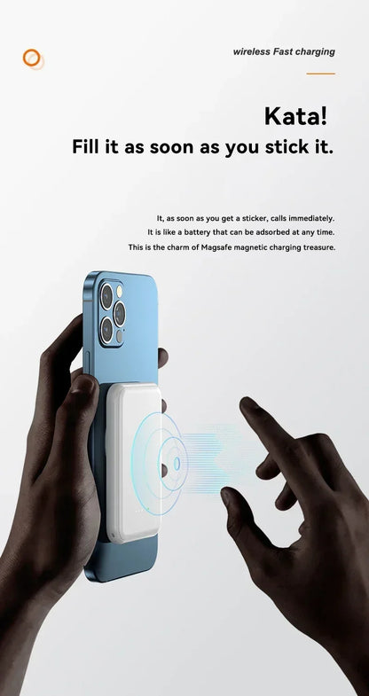 Cargador de batería externo portátil Xiaomi de 500.000 mAh con carga rápida inalámbrica y magnética para iPhone, Huawei y Samsung.