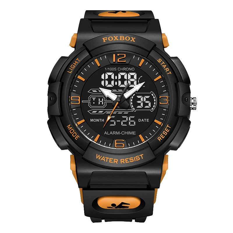 Relojes LIGE nuevos para hombre, 50 m resistentes al agua, reloj con alarma, reloj hombre, pantalla LCD dual, reloj de pulsera de cuarzo, deportivo militar, para hombre.
