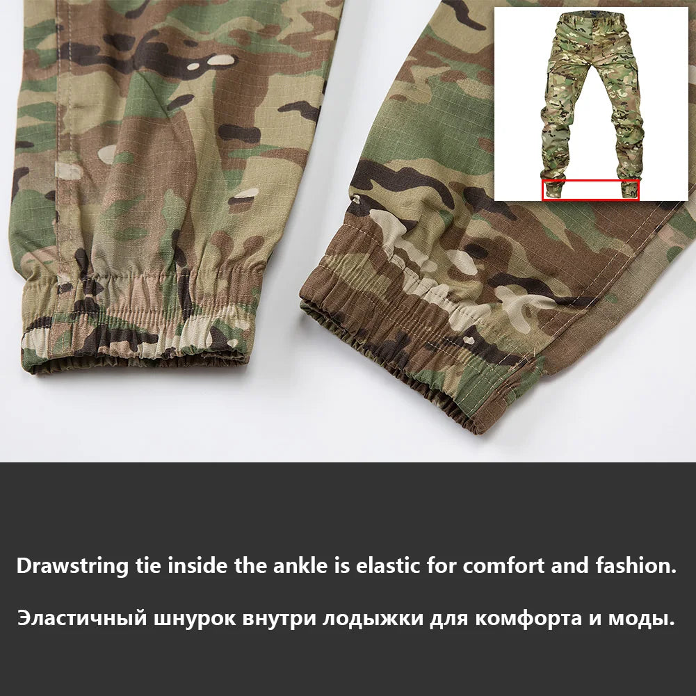 Pantalones de chándal tácticos Mege con camuflaje para exteriores, pantalones cargo antidesgarro, ropa de trabajo, pantalones de senderismo, ropa de calle para hombre