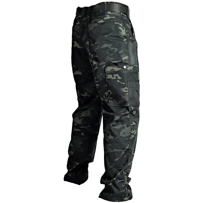 Pantalones cargo para hombre, pantalones de trabajo con múltiples bolsillos, pantalones tácticos casuales, ropa de abrigo para hombre, pantalones rectos resistentes al desgaste para otoño e invierno.