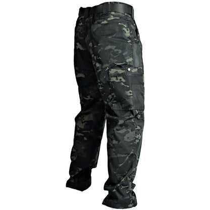 Pantalones cargo para hombre, pantalones de trabajo con múltiples bolsillos, pantalones tácticos casuales, ropa de abrigo para hombre, pantalones rectos resistentes al desgaste para otoño e invierno.