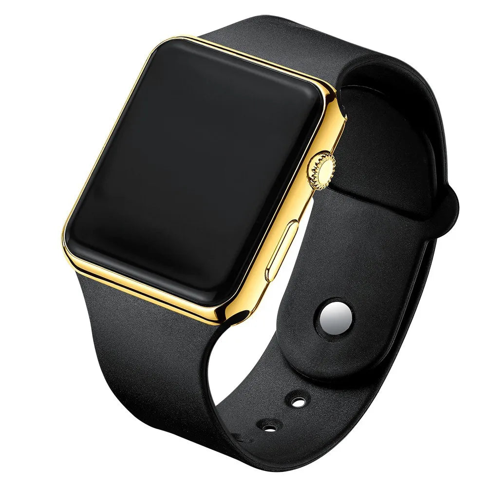 Reloj digital sencillo para hombre y mujer, reloj electrónico deportivo de moda con LED, pulsera de silicona negra, reloj informal para hombre, reloj para hombre