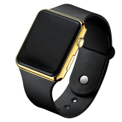 Reloj digital sencillo para hombre y mujer, reloj electrónico deportivo de moda con LED, pulsera de silicona negra, reloj informal para hombre, reloj para hombre