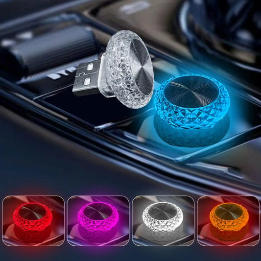 Luces ambientales USB para coche, mini lámparas LED portátiles de ambiente, luces decorativas interiores para coche y ordenador, iluminación ambiental