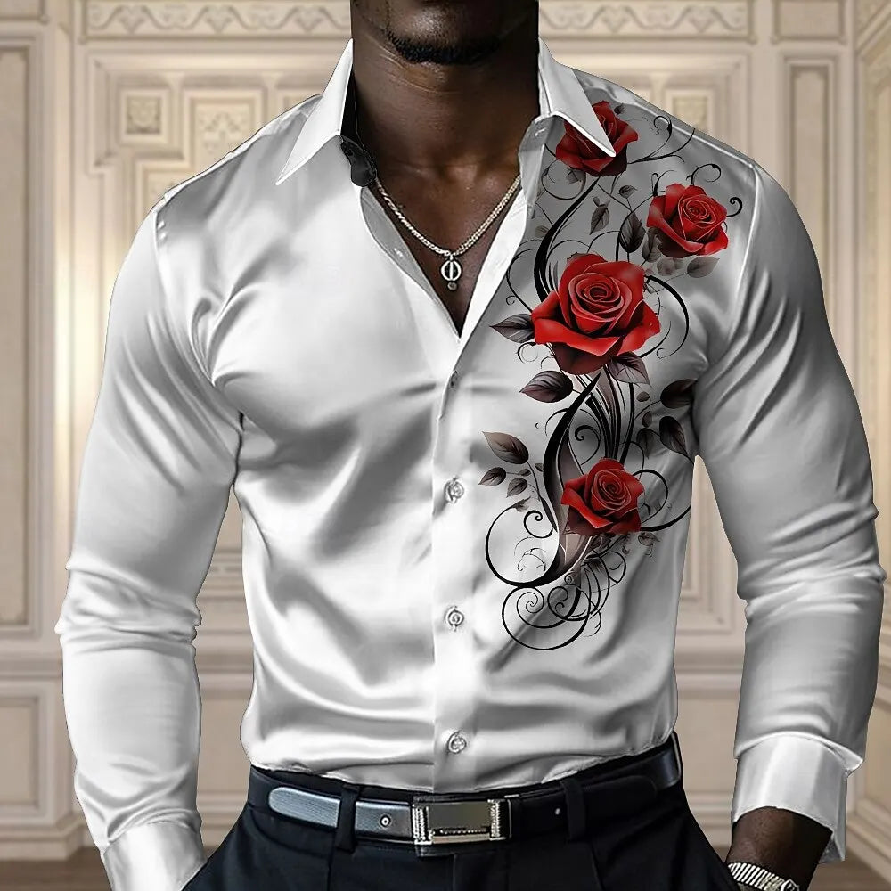 Camisa rosa de alta gama para hombre, camisa de manga larga con botones, informal y cómoda, camisa moderna para las cuatro estaciones, diseño de tallas grandes