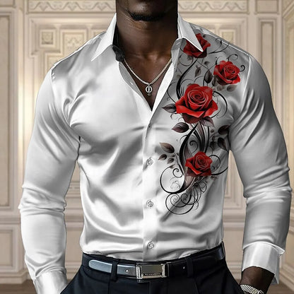 Camisa rosa de alta gama para hombre, camisa de manga larga con botones, informal y cómoda, camisa moderna para las cuatro estaciones, diseño de tallas grandes