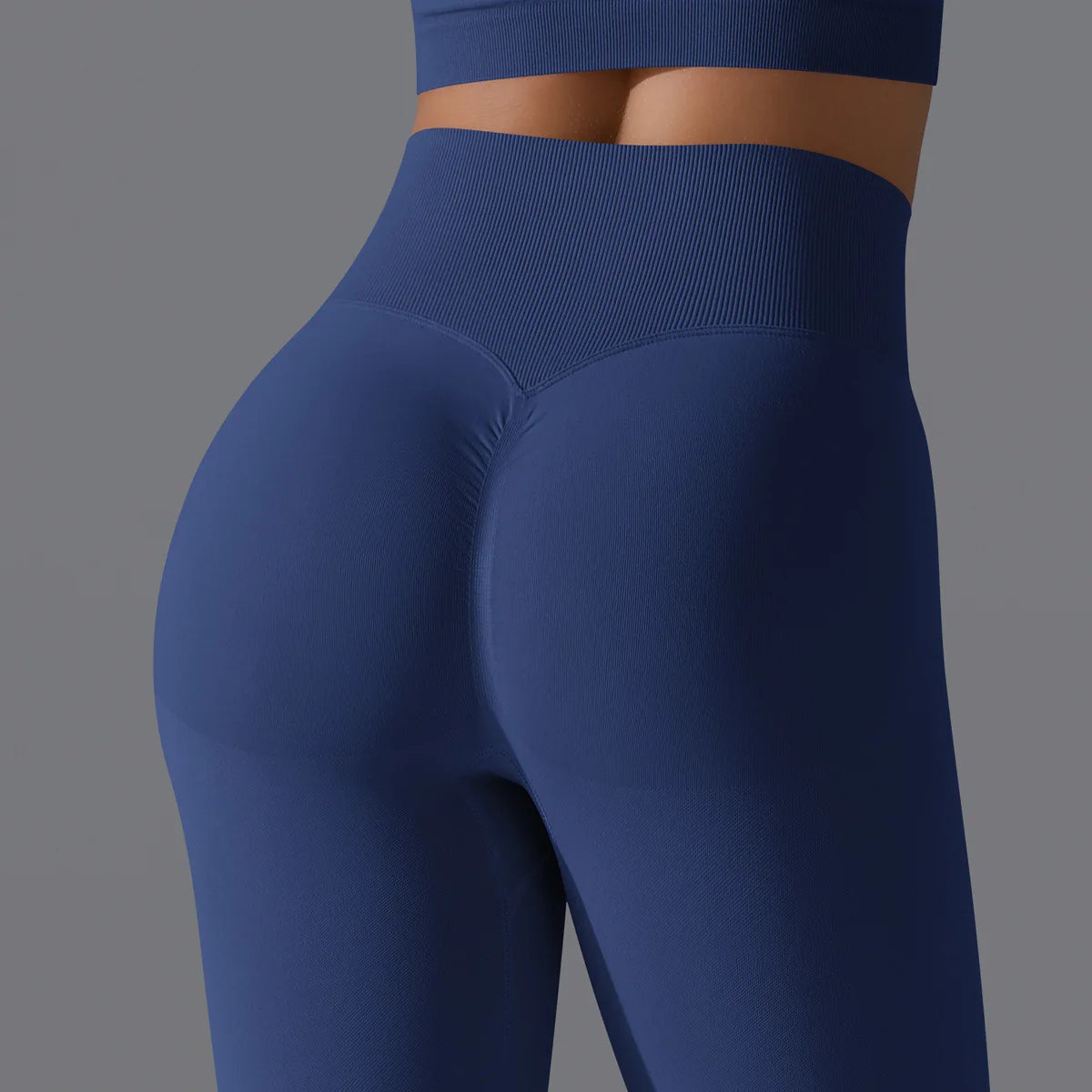 Leggings deportivos de yoga para mujer, sin costuras, cintura alta, elásticos, color sólido, para gimnasio, correr, secado rápido, realce y efecto moldeador.