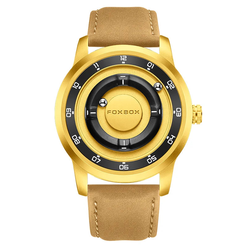 Reloj de pulsera de cuarzo para hombre FOXBOX Fashion, verde, de silicona, resistente al agua, con puntero deslizante y fuerza magnética, para deportes al aire libre.