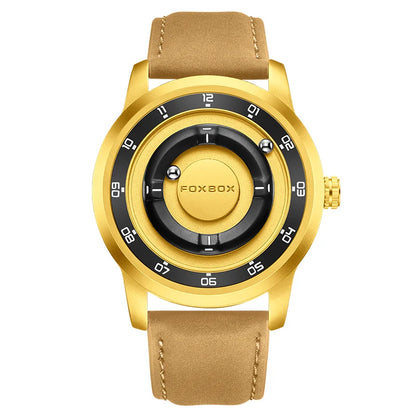 Reloj de pulsera de cuarzo para hombre FOXBOX Fashion, verde, de silicona, resistente al agua, con puntero deslizante y fuerza magnética, para deportes al aire libre.