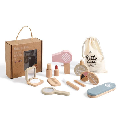 Juguetes de madera para bebés, juego de simulación de cosméticos, juguetes de maquillaje para niñas, juego de casa, juguetes Montessori de educación temprana para niños