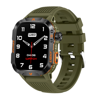 Reloj inteligente 2024 con pantalla 2.01, linterna para exteriores, brújula, IP68, resistente al agua, llamadas inalámbricas, batería de 600 mAh, modo deportivo de 100+