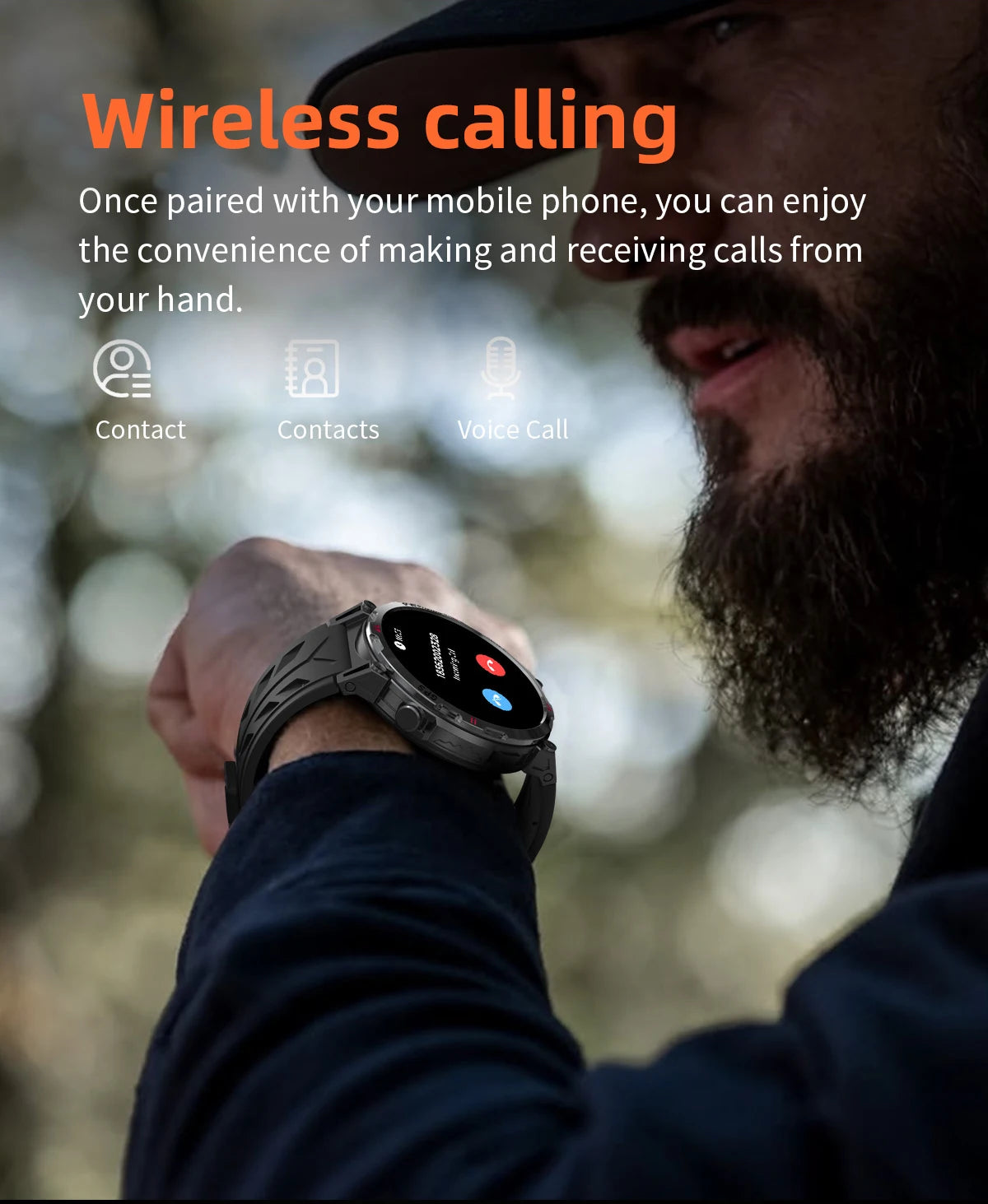 Reloj inteligente con GPS para hombre, pulsera deportiva con control del ritmo cardíaco, Bluetooth, llamadas, 530 mAh, resistente al agua hasta 3 ATM, 2025