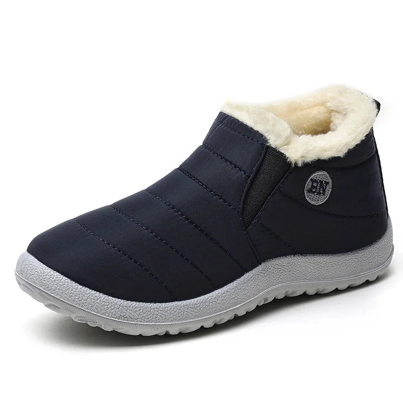 Botas de nieve cálidas para hombre, zapatillas de invierno de talla grande, zapatos de felpa para hombre, botines impermeables unisex, zapatos de trabajo para hombre, calzado