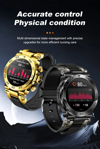 Nuevo reloj inteligente de negocios para hombre, pulsera impermeable de moda, reloj deportivo de lujo con monitor de ritmo cardíaco y sueño, reloj inteligente militar.