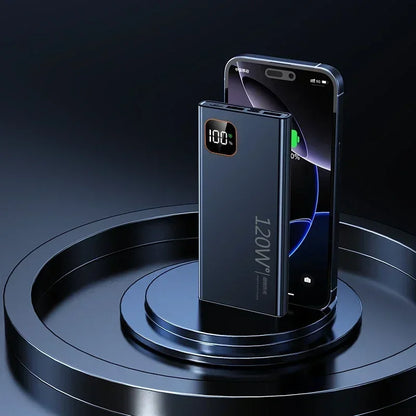 Batería externa portátil Xiaomi de 500.000 mAh y 120 W con carga ultrarrápida y gran capacidad, con pantalla digital para iPhone y Huawei.
