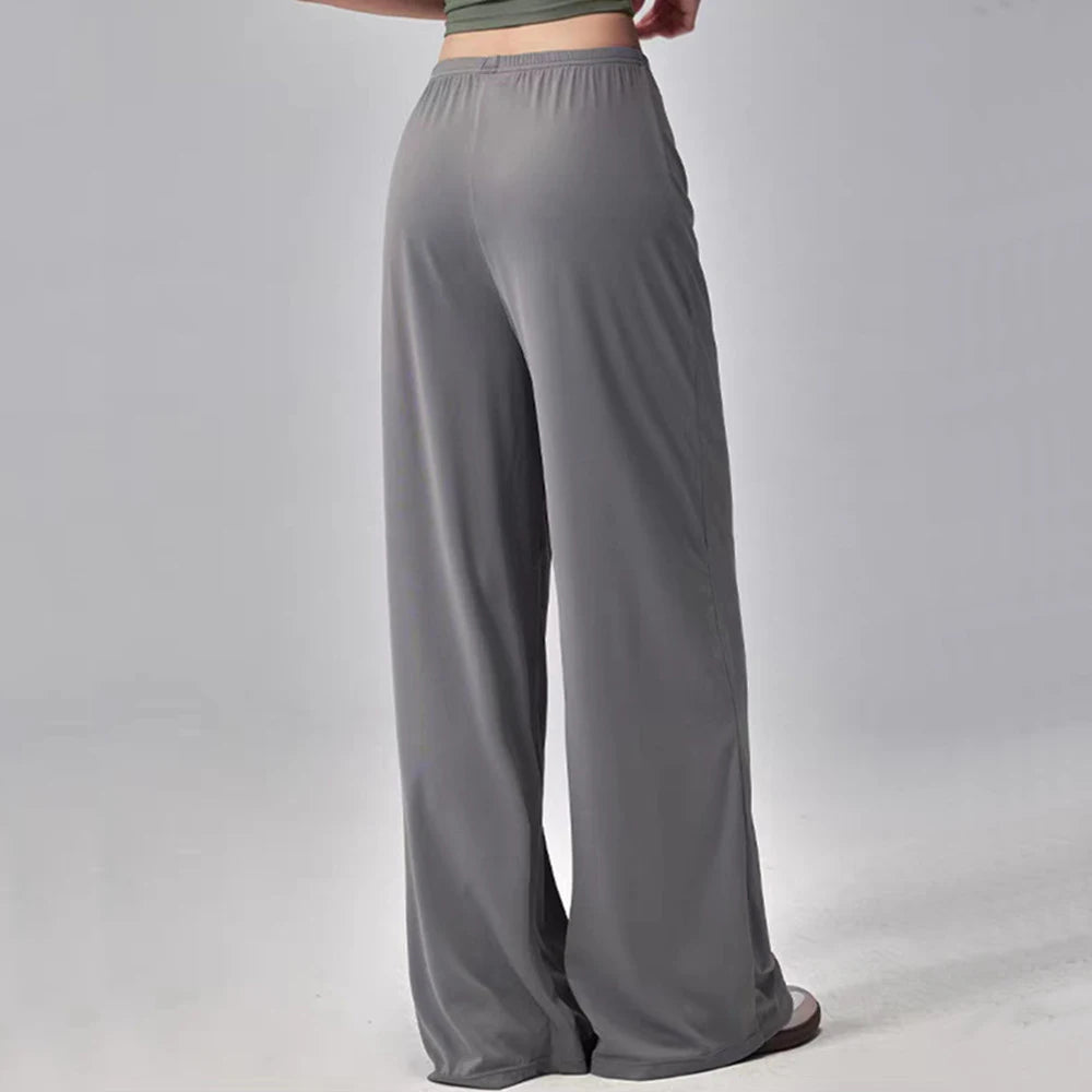 Pantalones de Yoga de Cintura Alta para Mujer, Pierna Ancha, Sueltos, Casuales, Deportivos, para Fitness, Correr, con Cordón Elástico XP207