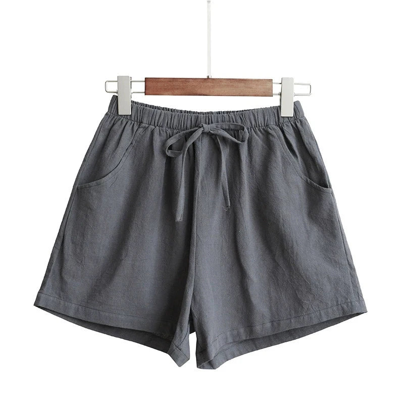 Pantalones cortos de verano para mujer, informales, de cintura alta, para adolescentes y niñas, transpirables, para correr y playa