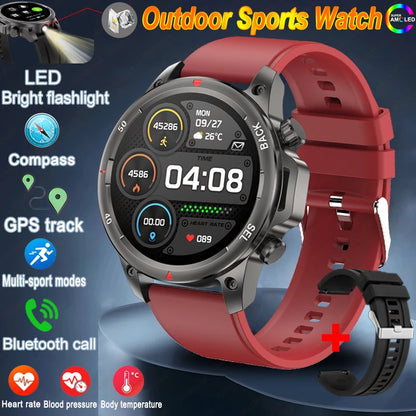 Reloj inteligente deportivo para exteriores Xiaomi, con GPS, linterna, brújula, Bluetooth, llamadas, control del ritmo cardíaco, NFC, resistente al agua, 2025