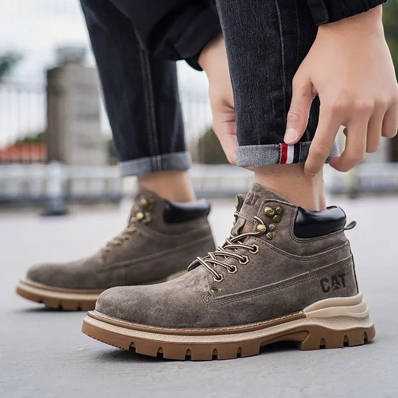 Botas de nieve para hombre, ideales para el invierno. Botas clásicas de caña alta para senderismo, con suela gruesa antideslizante y gran practicidad.