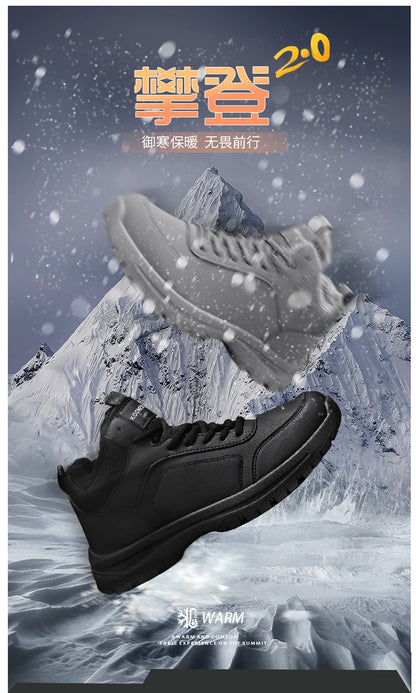 Botas de nieve de gran tamaño para hombre, zapatos de invierno de algodón, botines, zapatos de trabajo para hombre, botas de cuero impermeables de alta calidad, Bota Masculina