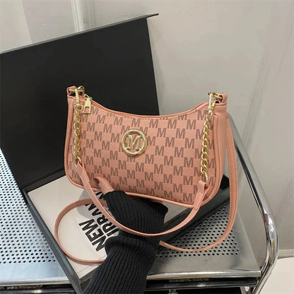 Bolso de mano con estampado retro moderno, moderno, para mujer, con un solo hombro, pequeño, cuadrado, versátil, de piel sintética y poliéster.