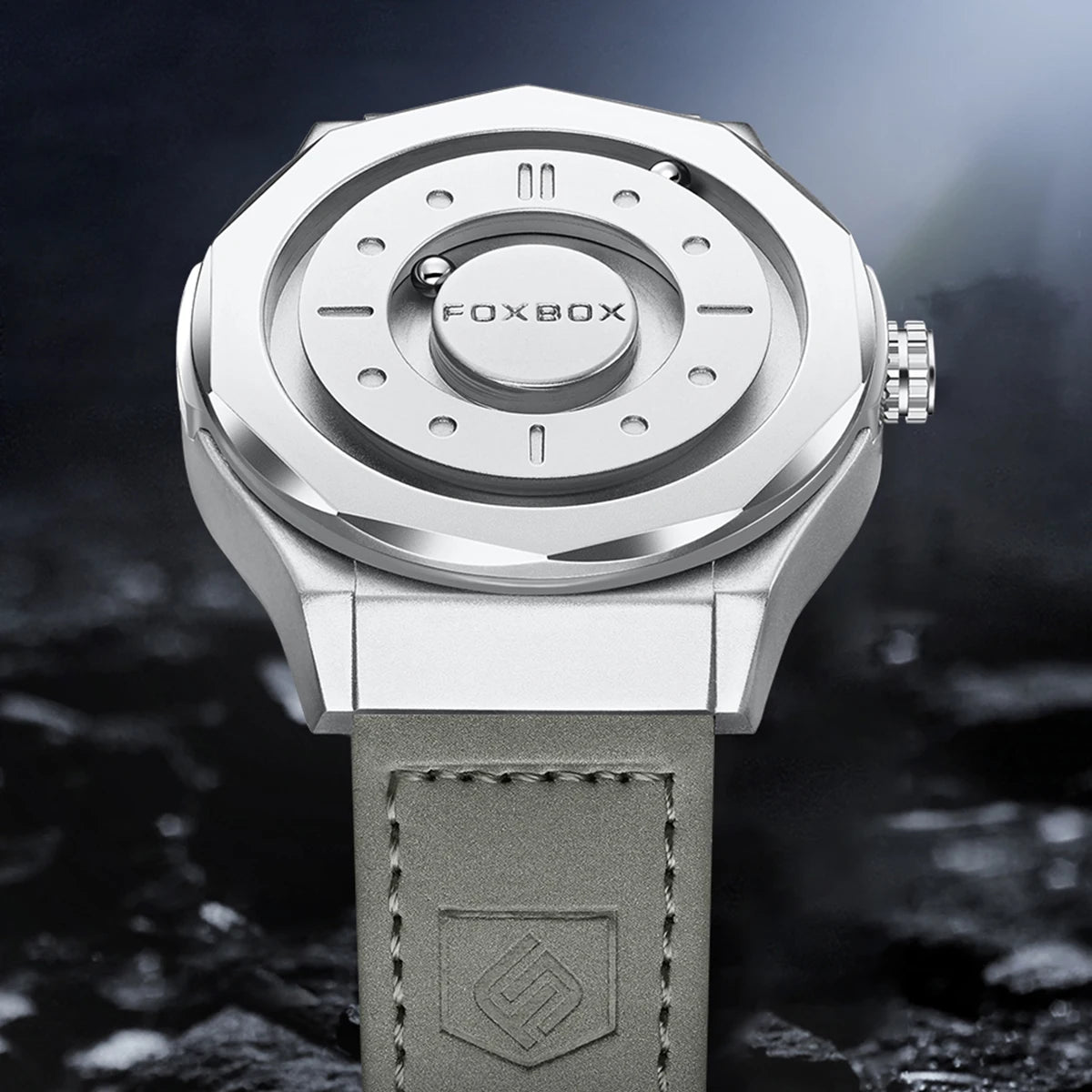 FOXBOX Reloj de negocios de lujo para hombre, resistente al agua hasta 30 m, diseño personalizado, correa de acero inoxidable, reloj de cuarzo para hombre, regalo de moda