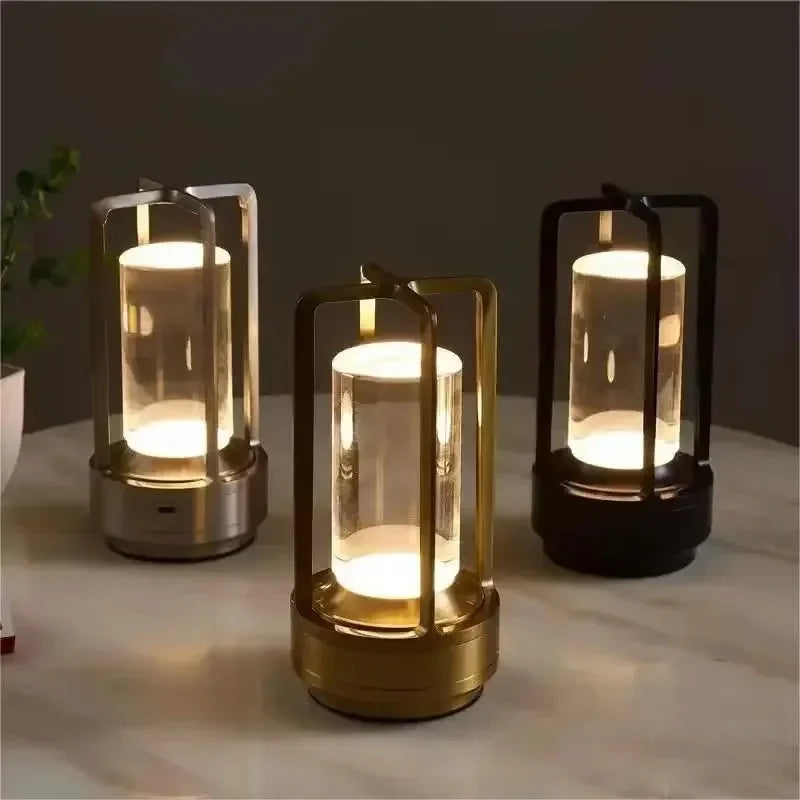 Luz de noche LED de ambiente retro, recargable por USB, lámpara de mesa decorativa para bar, decoración, iluminación de escritorio para dormitorio, batería