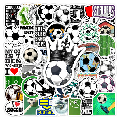 Pegatinas deportivas de fútbol, camisetas de jugadores, cascos, juguetes, calcomanías para portátiles, teléfonos, botellas, decoración, impermeables.