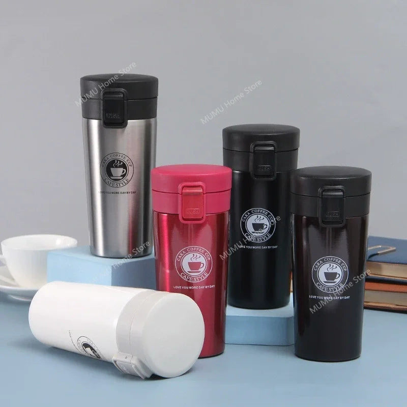 Taza térmica de acero inoxidable de doble capa de 380 ml/510 ml, para café, té, termo, botella de agua, a prueba de fugas.