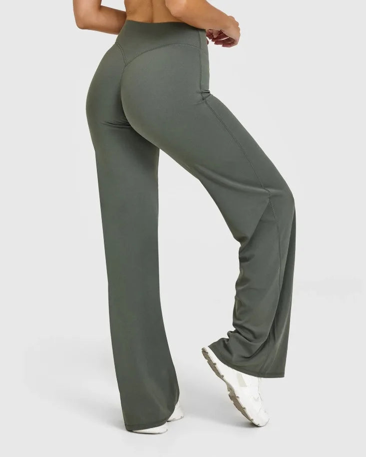 Pantalones rectos de tejido ultrasuave tipo mantequilla para mujer, pantalones de yoga de talle medio, mallas deportivas de tacto natural, leggings de pilates, pantalones deportivos para correr.