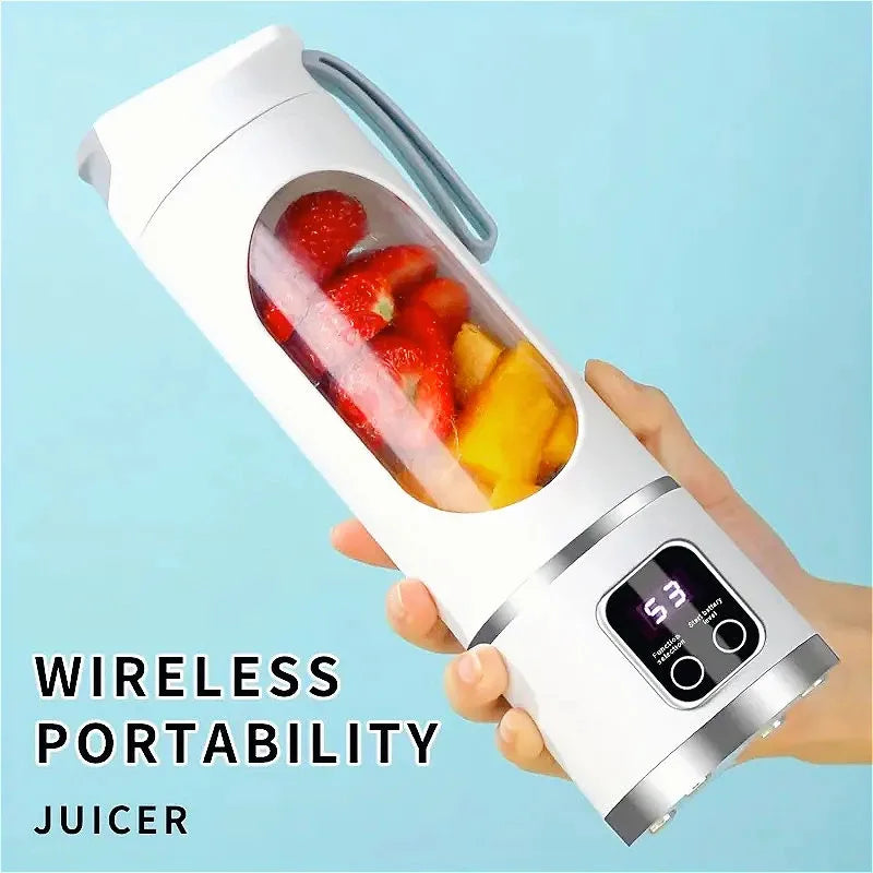 Licuadora Exprimidor Eléctrico Portátil 450ml 8 Cuchillas Exprimidor de Viaje Máquina Recargable Batidos Smoothies Licuadoras Jugo Fresco