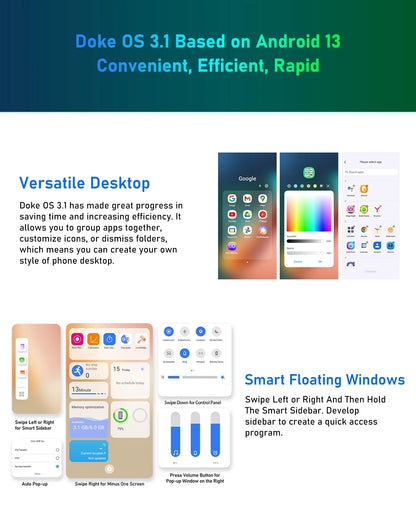 Teléfono resistente Blackview BV6200 con pantalla IPS HD+ de 6,56 pulgadas, batería de 13000 mAh, 8 GB (4+4) de RAM, 64 GB de almacenamiento, cámara de 13 MP, GPS, Android 13 y certificación IP68/IP69K.